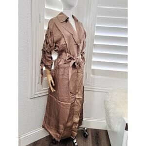 NWT Cinq a Sept Aziza Women's Coat XS/S Pewter Belted Full Trench Duster $695